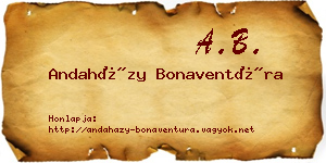 Andaházy Bonaventúra névjegykártya